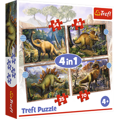S.CENA Puzzle - _4w1_ - Ciekawe dinozaury/Trefl