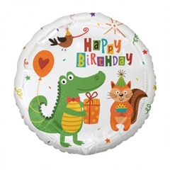 Balon foliowy Krokodylek z prezentem (Happy Birthday), 18