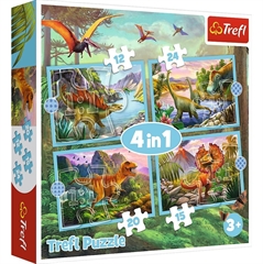 S.CENA Puzzle - _4w1_ - Wyjtkowe dinozaury/Trefl
