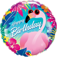 Balon foliowy 18   QL HRT Happy Birthday - Flaming