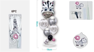 balony zebra ze stojakiem 6el FD0598