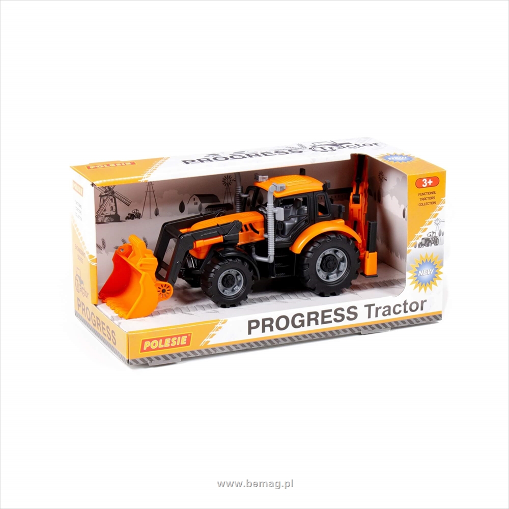 Koparkoładowarka   Progress   inercyjna (pomarańczowa) (w pudełku)
