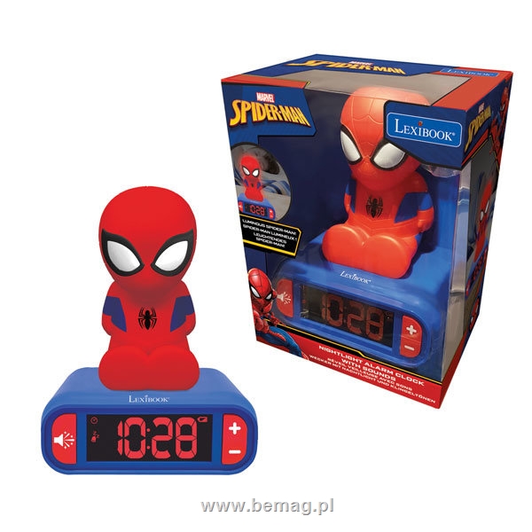S.CENA Alarm Clock with Night Light 3D designSpiderMan and sound effects