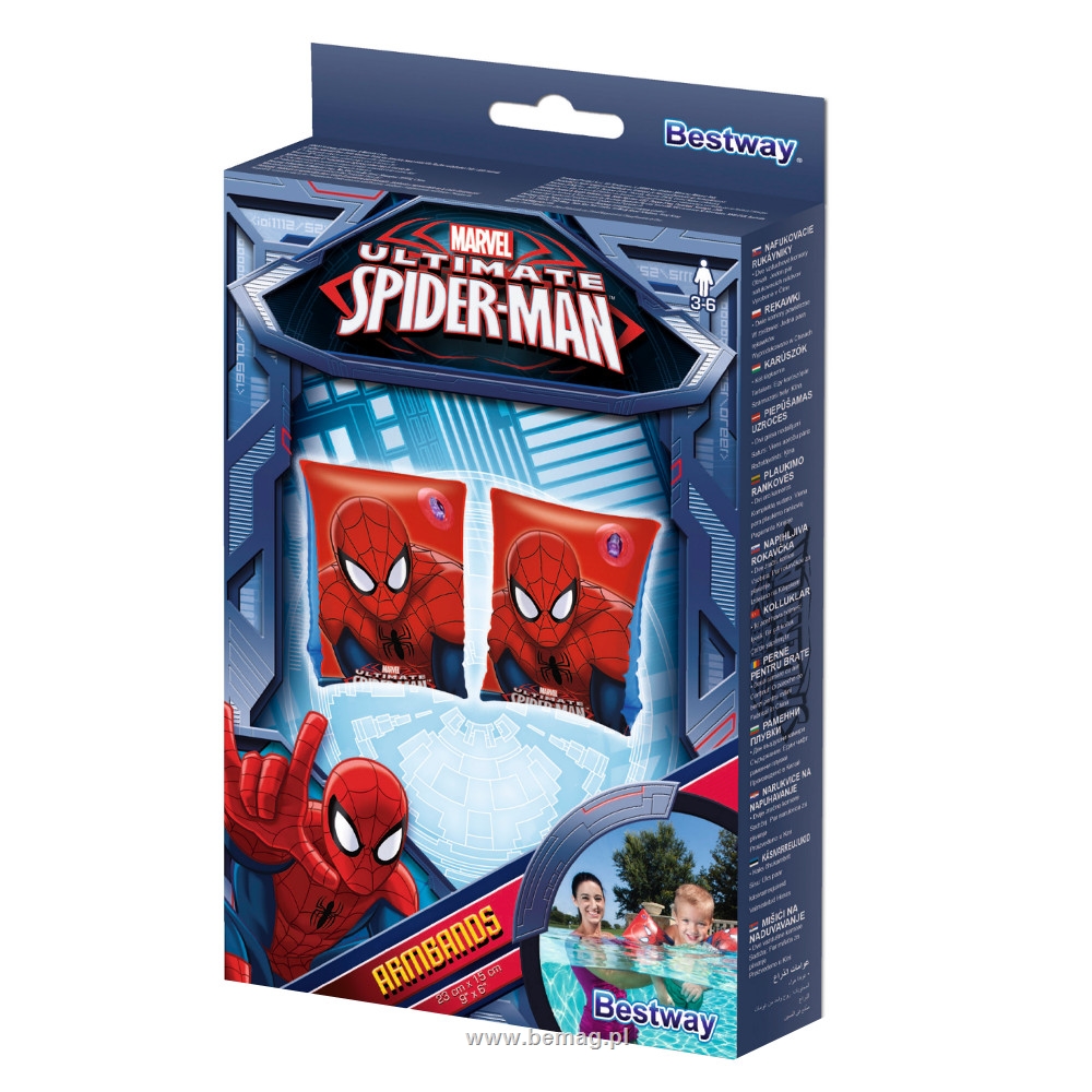 Rękawki do pływania   Spider-Man  , wymiary po napompowaniu 17x12,5x15 98001