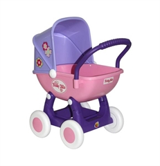 Wózek dla lalek Arina 4-ch kołowy (różowy) (w woreczku)