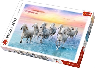 S.CENA Puzzle   500   - Białe konie w galopie