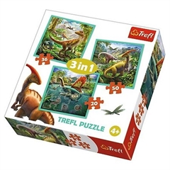 S.CENA Puzzle -   3w1   - Niezwykły świat dinozaurów / Trefl