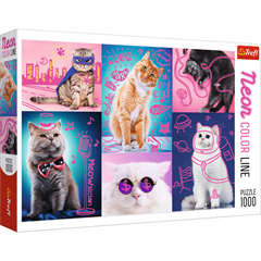 S.CENA Puzzle -   1000 Neon Color Line   -Supercats / Trefl