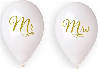 Balony Premium Hel Mr i Mrs (z wężykiem), 13 cali/ 4 szt.