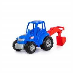 Traktor-koparka Mistrz (niebieski) (w siatce)