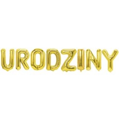 Balon foliowy napis URODZINY złoty 460322