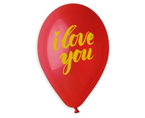 Balony premium hel I Love You (złoty napis) 13cali/5szt