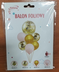 S.CENA Zestaw balonów urodzinowych (1 gumowy 45cm Happy Birthday, 6 gumowych 30cm) 60926