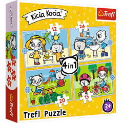 S.CENA Puzzles - _4in1 (12, 15, 20, 24)_-Kittykit day/ Media Rodzina Kicia Kocia