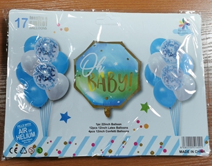 S.CENA Zestaw balonów oh baby (1 foliowy+16 gumowych)