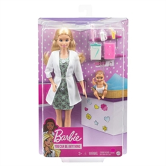 BRB Barbie lalka pediatra z bobaskiem GVK03