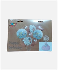 S.CENA Zestaw balonów Happy Birthday (6 gumowych, 3 foliowe) złote