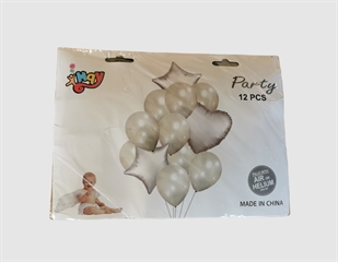S.CENA Zestaw balonów białych (9 gumowych,3foliowe)