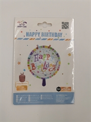 Balon foliowy okrągły Happy Birthday 45cm FB1133