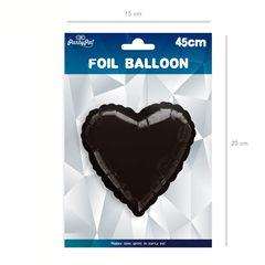 Balon foliowy serce czarne 18cali 460277