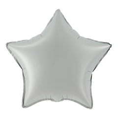Balon foliowy gwiazda matowa srebrna 18cali 460179