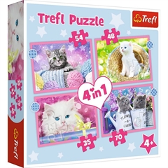 S.CENA Puzzles - _4in1_ - Fun cats / Trefl