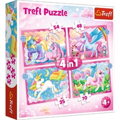 S.CENA Puzzles - _4in1_ - Unicorns and magic/Trefl