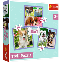S.CENA Puzzles - _4in1_ - Lovely dogs / Trefl
