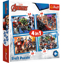 S.CENA Puzzles - _4in1_ - Brave Avengers/Disney Marvel The Avengers