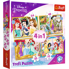 S.CENA 34385 Puzzle 4w1 Szczęśliwy dzień/Disney Princess