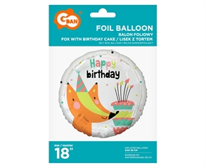 Balon foliowy Lisek (Happy Birthday), 18