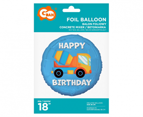 Balon foliowy Betoniarka (Happy Birthday), 18