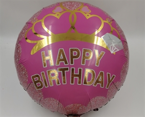 Balon foliowy 18   Happy Birthday różowy