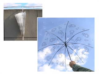 Parasol transparentny, bezbarwny z wzorem 92x72cm NZ-129