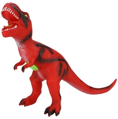 Zabawka, model dinozaur czerwony gumowy z dźwiękiem 50x35cm NT2739