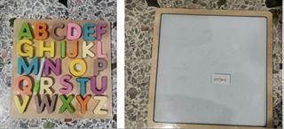 Tablica z literkami i do pisania, 2w1, 29,8x29,8x2,5cm