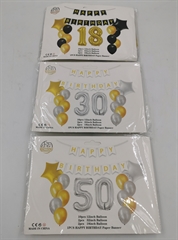 Zestaw balonów urodzinowych (4 foliowe, 10 gumowych i banner Happy Birthday) AL-1248