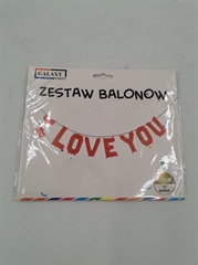 Balony foliowe napis I Love You 8szt 40cm 60184