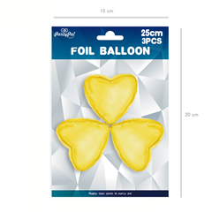 Balon foliowy serce złote 9cali 3szt 900020