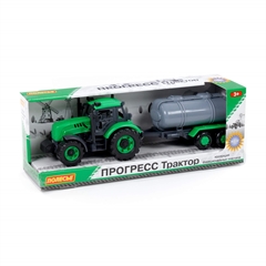 Traktor   Progress   inercyjny z przyczepą cysterną (zielony) (w pudełku)