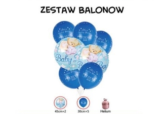 Zestaw balonów It apos;s a Baby boy (2 foliowe,5 gumowych) niebieskie 61606