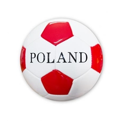 Piłka nożna POLAND biało czerwona 21cm AE-4878