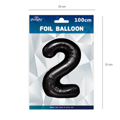 Balony foliowe czarne 100cm 2 450082