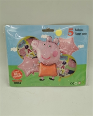 S.CENA Zestaw balonów foliowych świnka 5szt