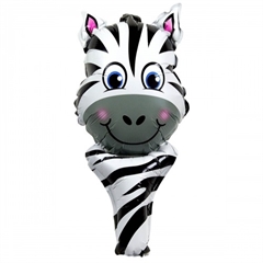 Balon foliowy zwierzątko z uchwytem - zebra