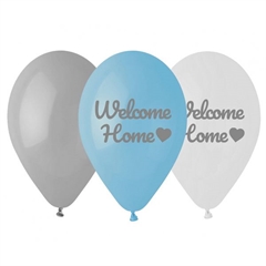 Balony Premium Welcome Home, niebieskie, 12  / 6 szt.