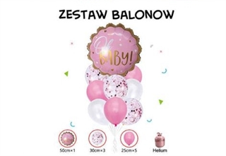 Zestaw balonów oh baby różowe (1 foliowy, 8 gumowych) 61592
