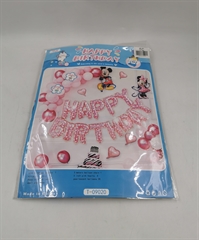 S.CENA Zestaw balonów zrób to sam girlanda+napis Happy Birthday myszka