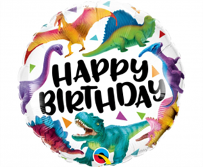 Balon foliowy 18 cali QL RND Birthday Dinosaurs
