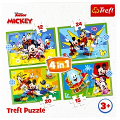 S.CENA Puzzle -   4w1   - WŁród przyjaciół/Disney Mickey Mouse Funhouse